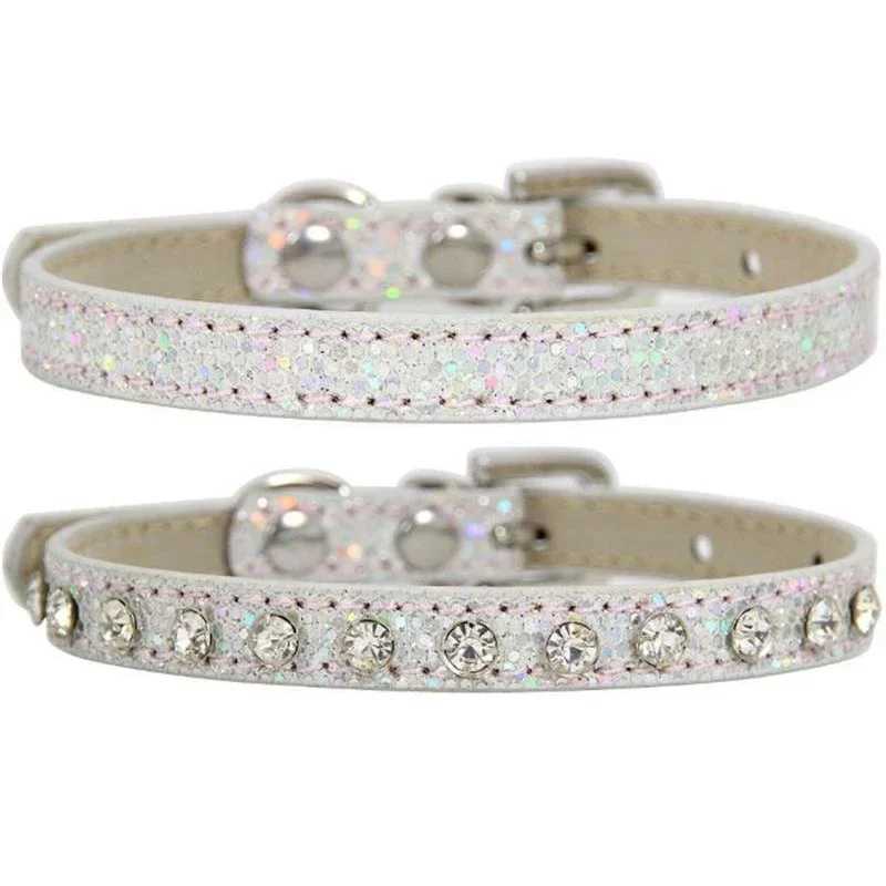 Cute Bling Rhinestone Dog Collar Crystal Diamond Cat Collar Kitten Puppy Collars for Small Medium PetsXJ250218