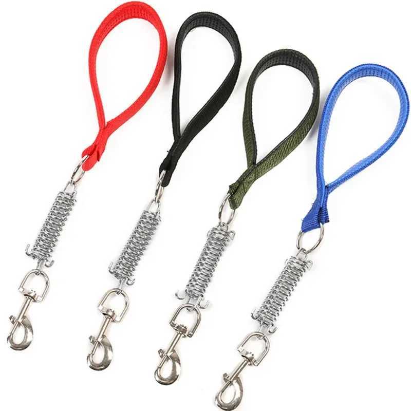 Dog Leash Spring Short Dogs Leash PU Leather Leashes for Large Dogs Walking Nylon Rope Durable Dog Leashes Chew Proof Pet ChainXJ250218