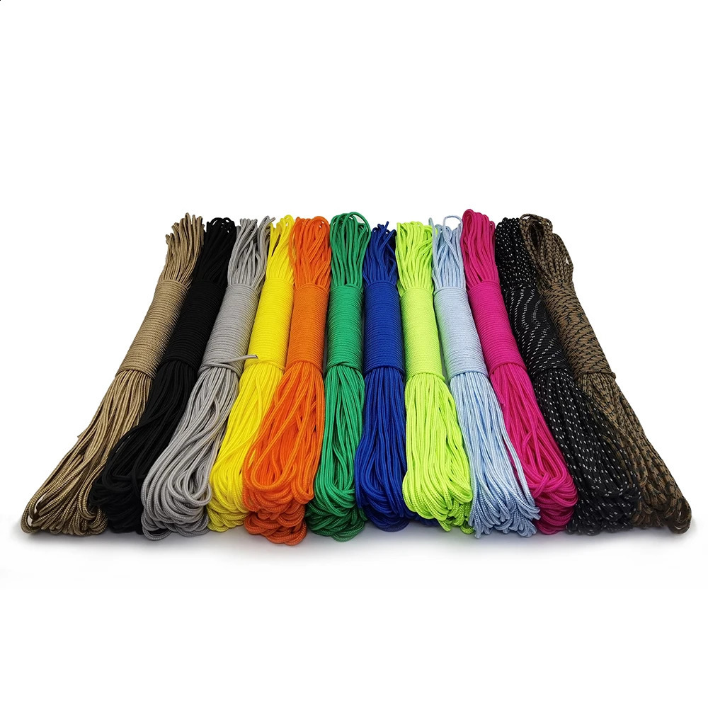100ft m Paracord Lanyard Rope Parachute Cord Hiking Camping Clothesline Tactical Bracelet Accessory One Core 250213