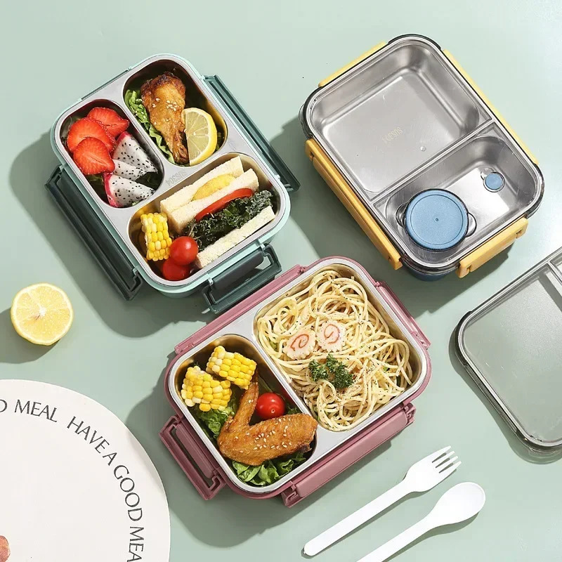 850ml Portable Lunch Boxes for Children Adults Thermo Soup Bento Box Stainless Steel Insulated Heating Food Storage Container 250219