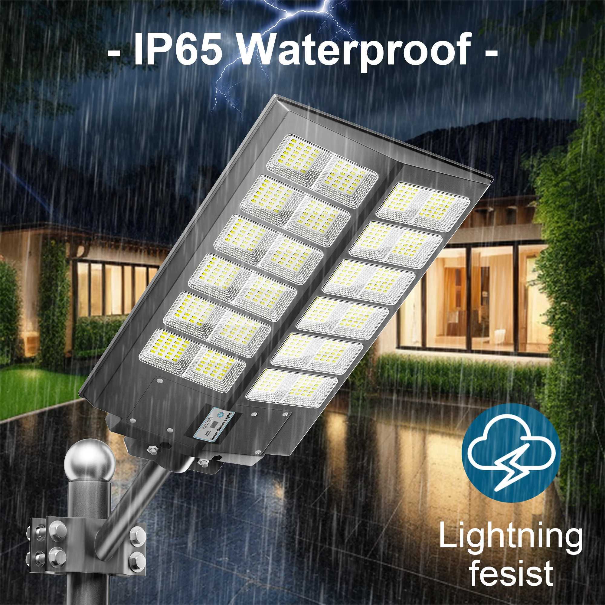 4200W Solar Street Lights Outdoor - 4500K Solar Lights Outdoor Waterproof Dusk to Dawn Commercial Solar Parking Lot Lights with X250218