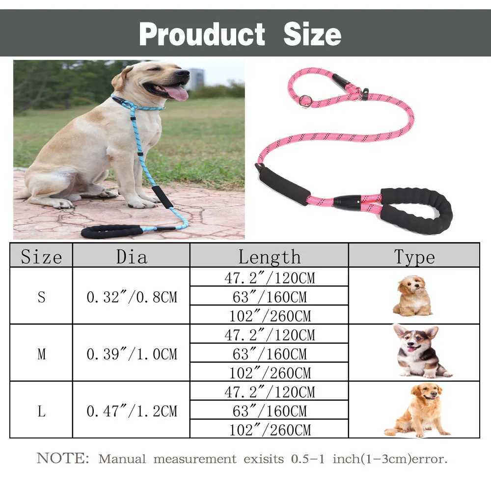1.6M Reflective Rope Dog Lead Leash for Small Large Dogs Nylon Basic Leashes Dog Walking Big Dog CollarXJ250218