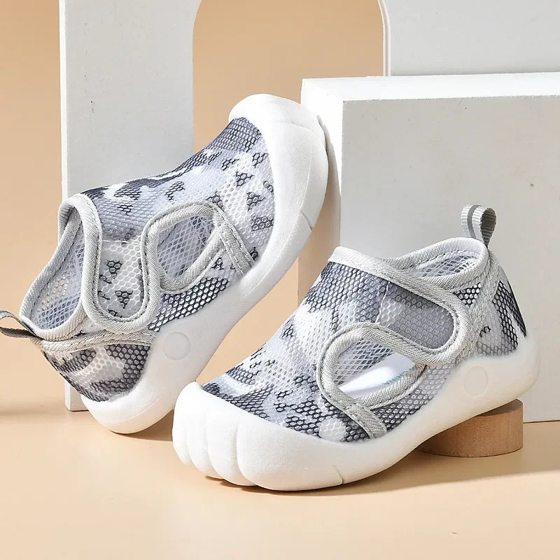 Summer Breathable Air Mesh Kids Sandals 1-4T Baby Unisex Casual Shoes Anti-slip Soft Sole First Walkers Infant Lightweight Shoes 250219