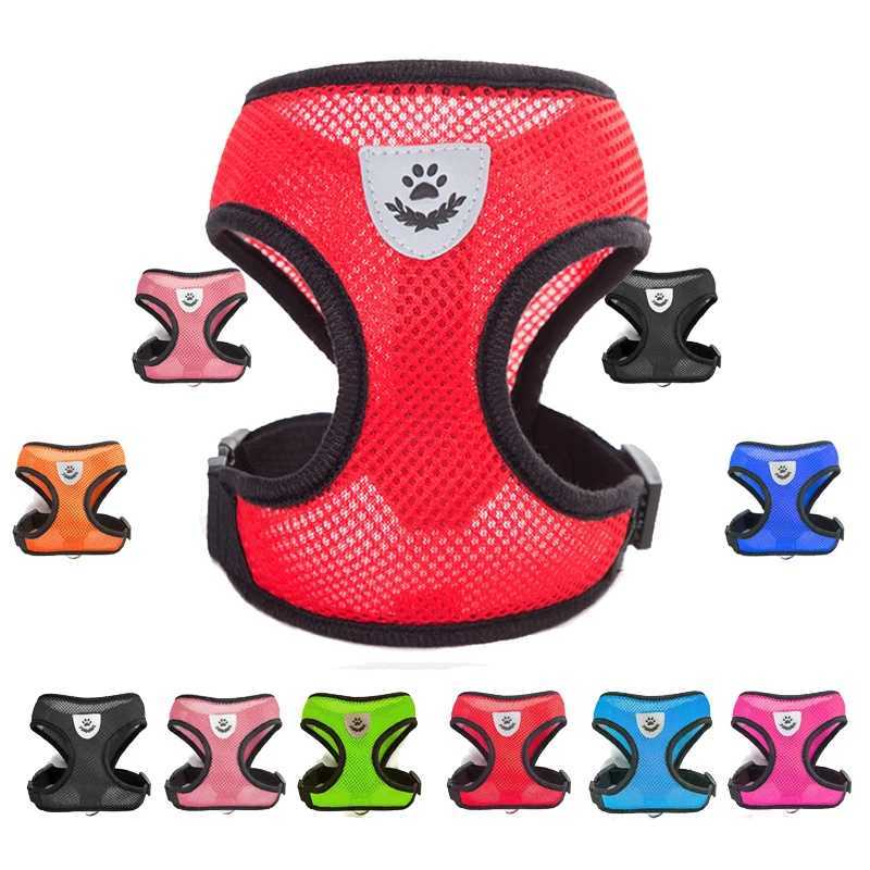 Breathable Cat Harness Leash Set Adjustable Puppy Cats Harness Vest French Bulldog Chihuahua Pug Outdoor Walking Lead Small DogsXJ250218