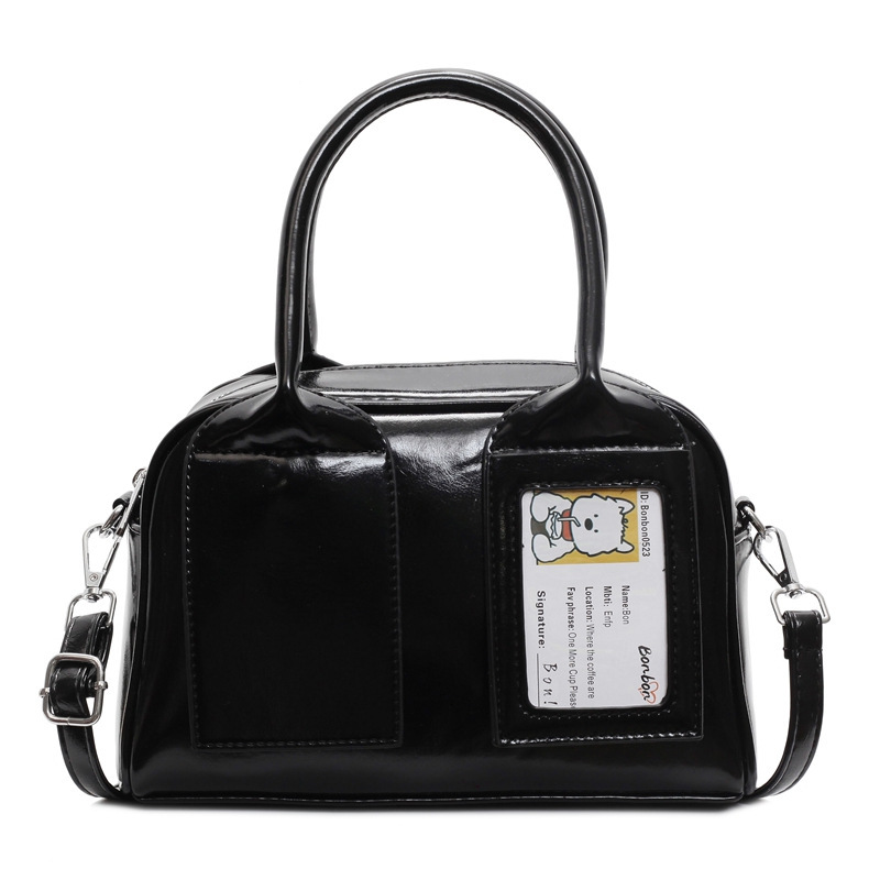 Bright Korean solid color hand-held Boston 2025 early spring new item, niche and interesting design, single shoulder crossbody bag #swissmilitary