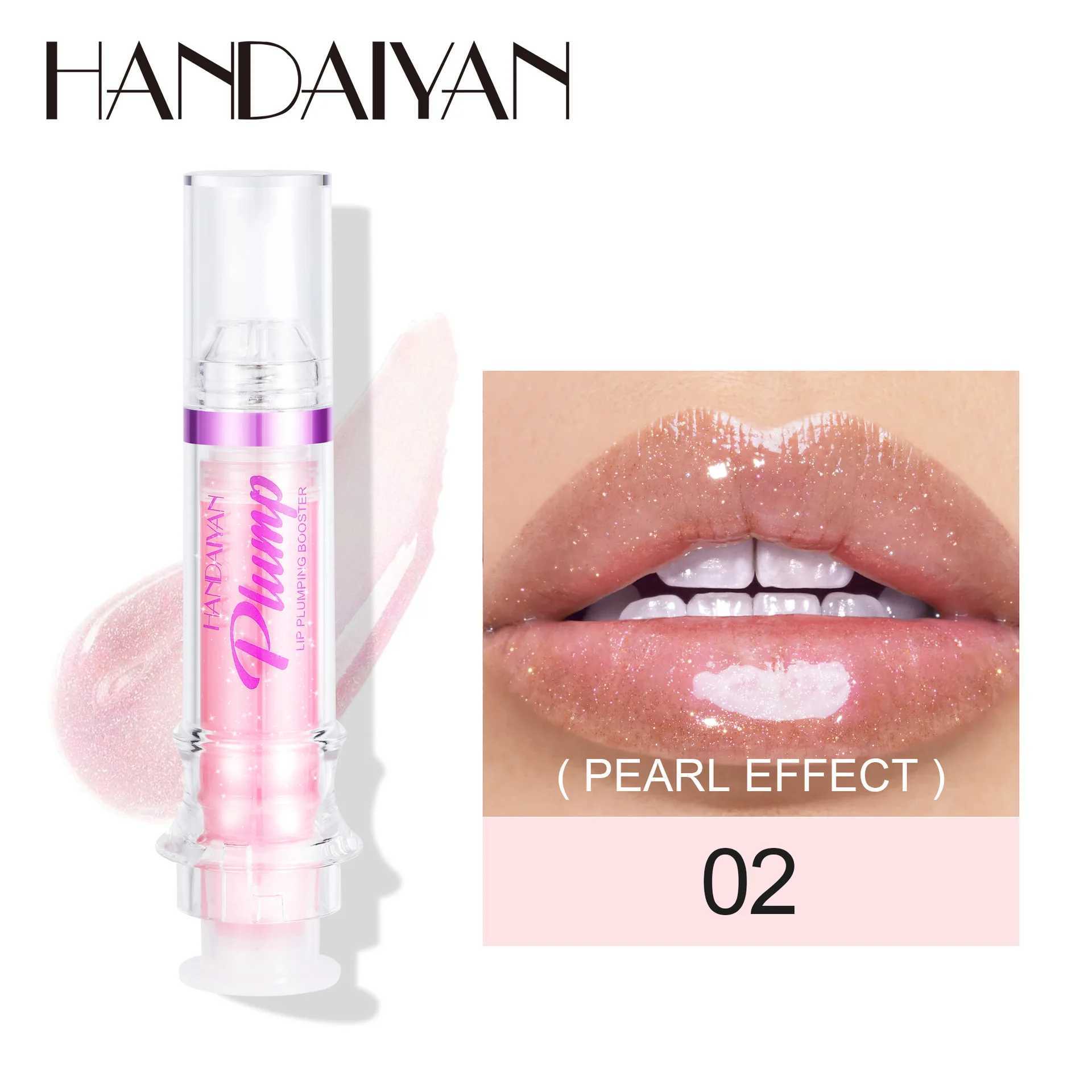 Handaiyan Lip Plumping Booster Sexy Plumper Glitter Red Nude Lipstick Liquid Waterproof Moisturize Oil Lipgloss MakeupW250219