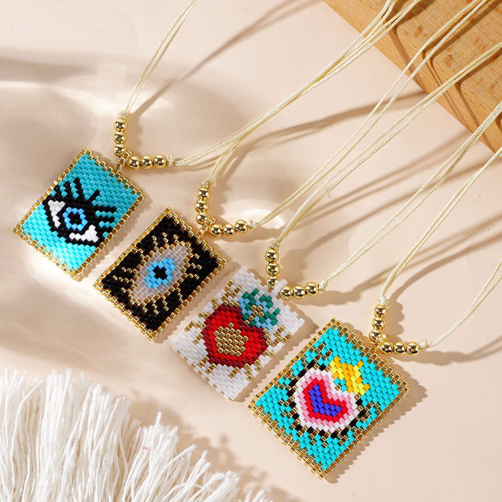 Hot selg copper bead pendant woven rope necklace, fashionable and versatile Bohemian style jewelry necklace