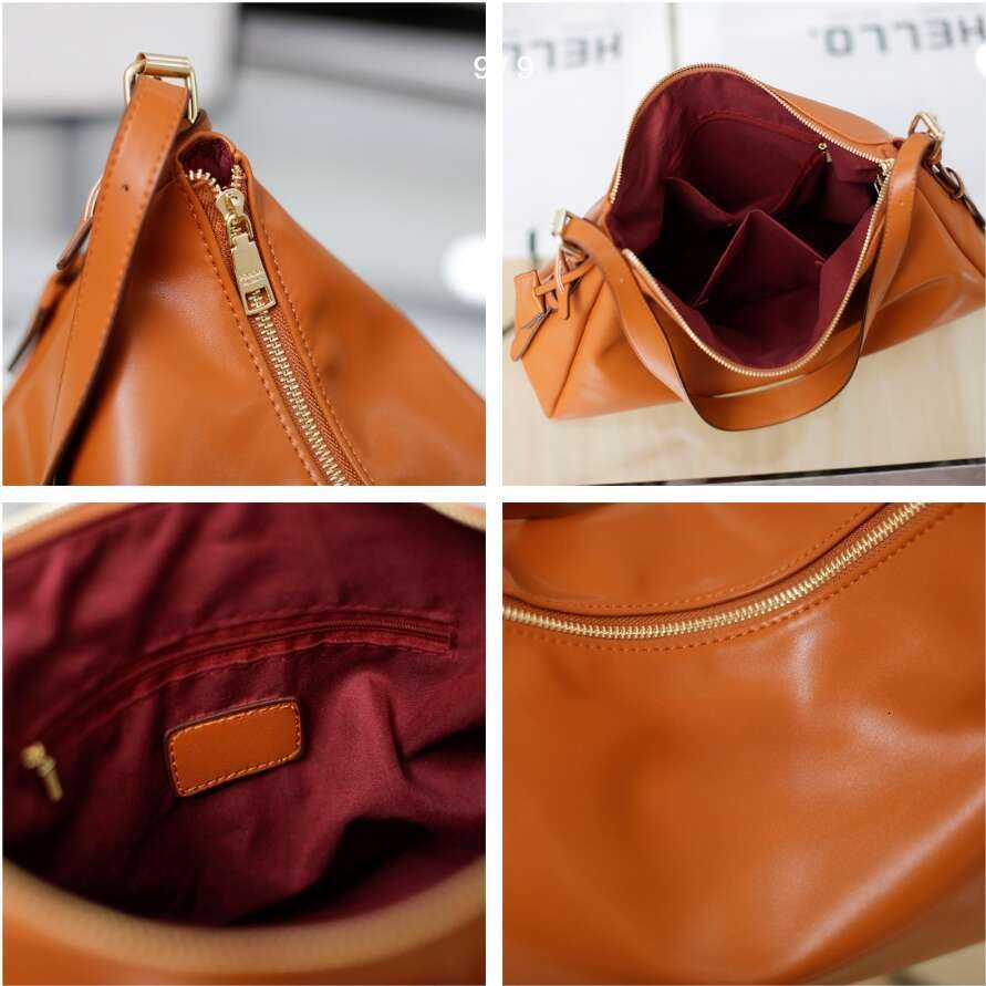Female Armpit Cowhide Handbag, Shoulder Bag, High-Quality
