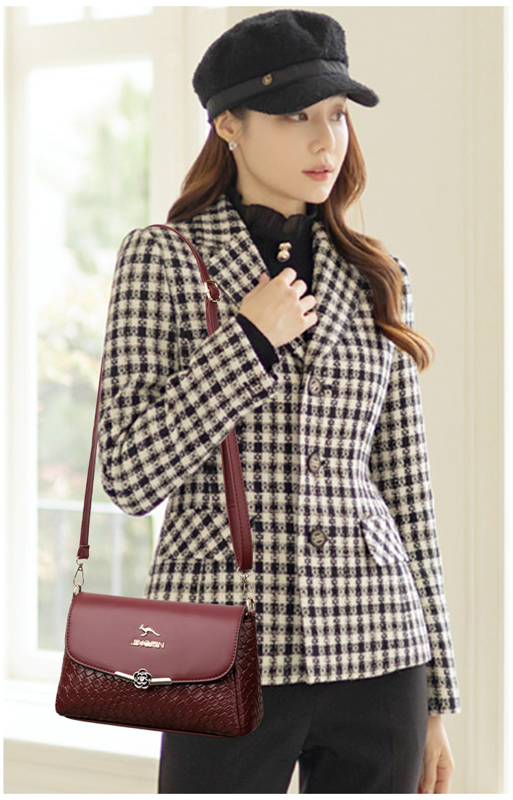 New trend single shoulder crossbody ladies all-in-one large capacity high-grade leather texture