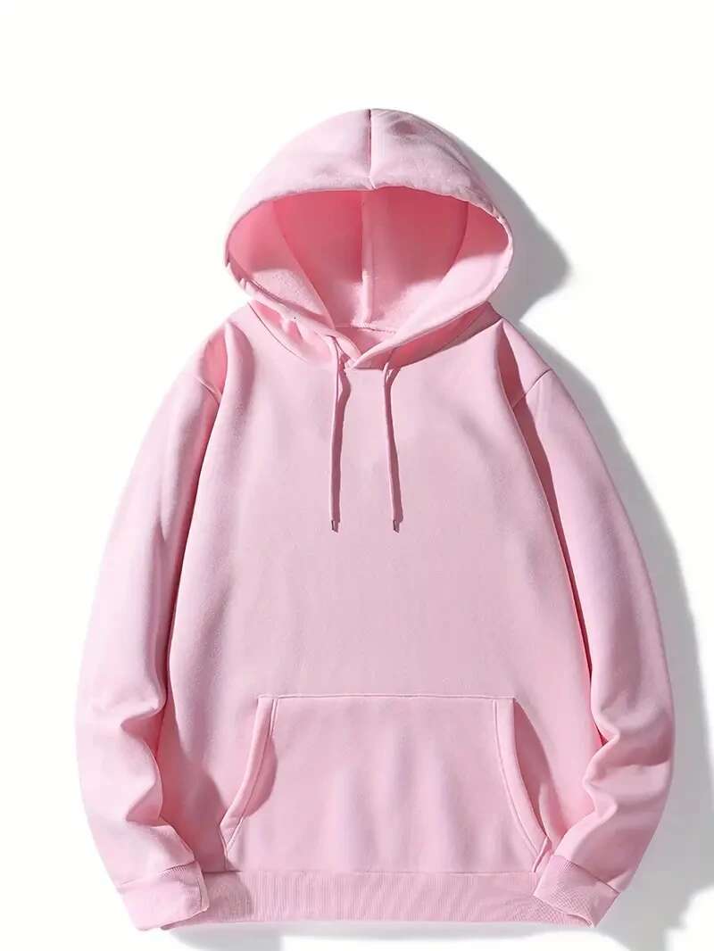2023 Spring Autumn Men's And Women's Casual Hooded Pullover Pure Color Sports Hoodie Sweatshirt Top