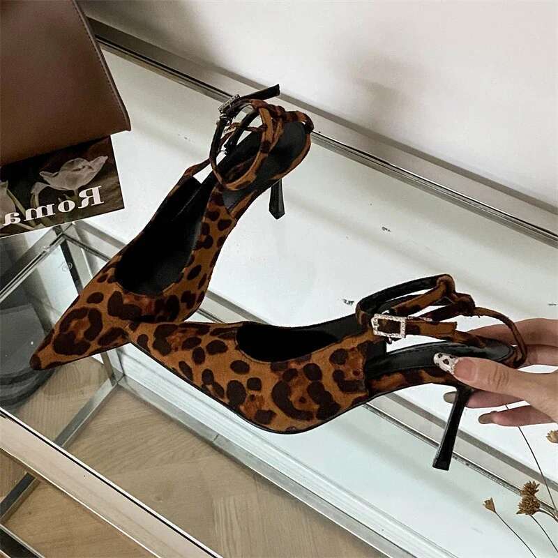 Design Style Elegant Thin High Heels Women Pumps Sexy Buckle Strap Pointed Toe Banquet Prom Sandals Shoes