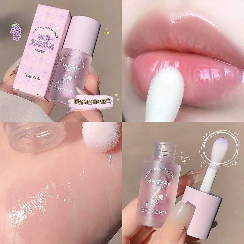 Crystal Jelly Lip Oil Moisturizing Lip Balm Moisturizes and reduces lip lines Lipstick for womenW250219