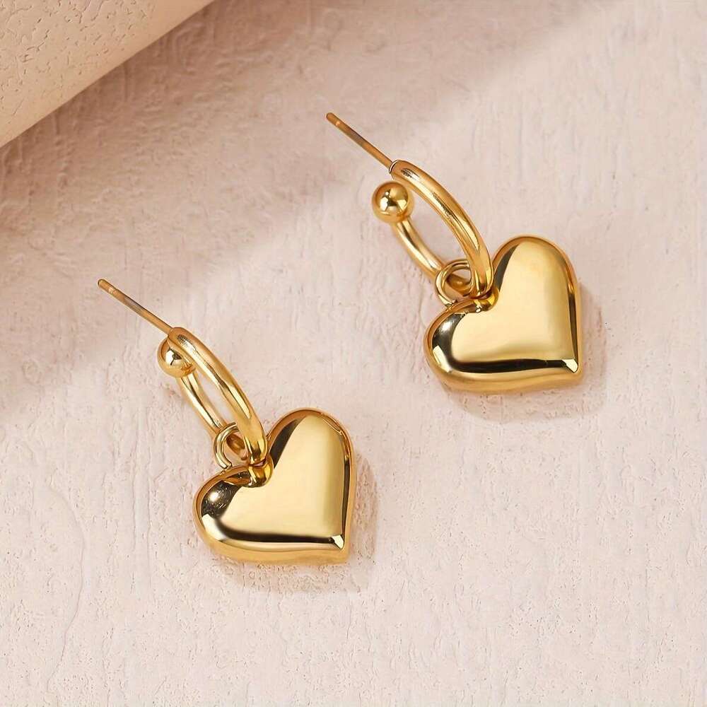 Titanium non fading earrings, women's stainless niche gold steel earrings and accessories