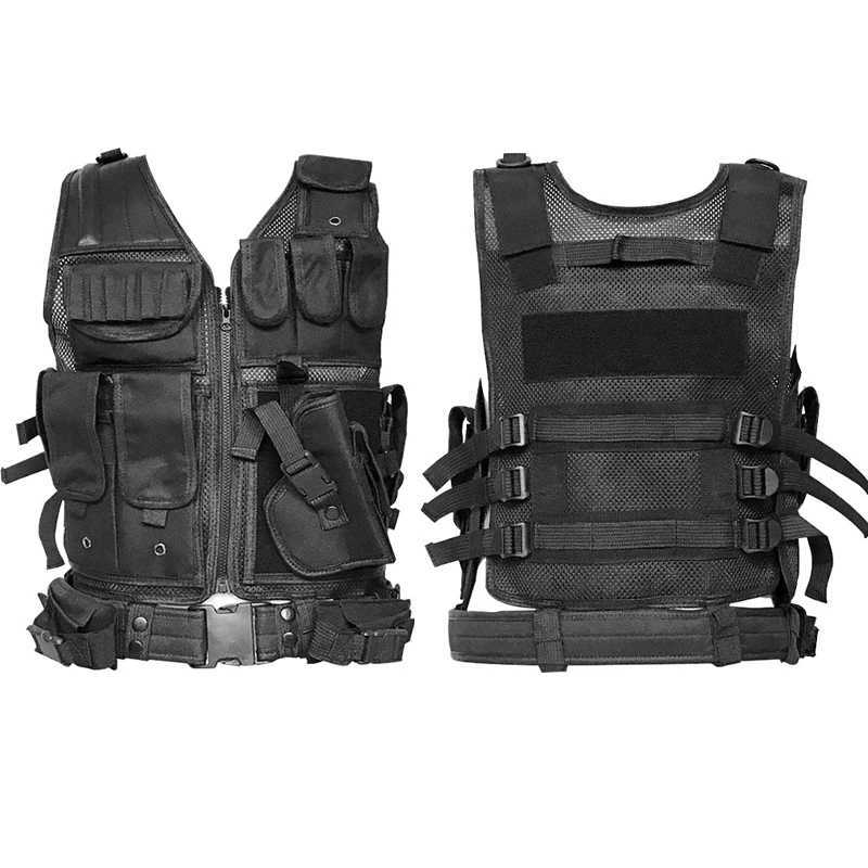 Police Tactical Vest Outdoor Camouflage Military Combat Training Hunting Vest Airsoft Army Paintball Molle Vest Holster GearXJ250219