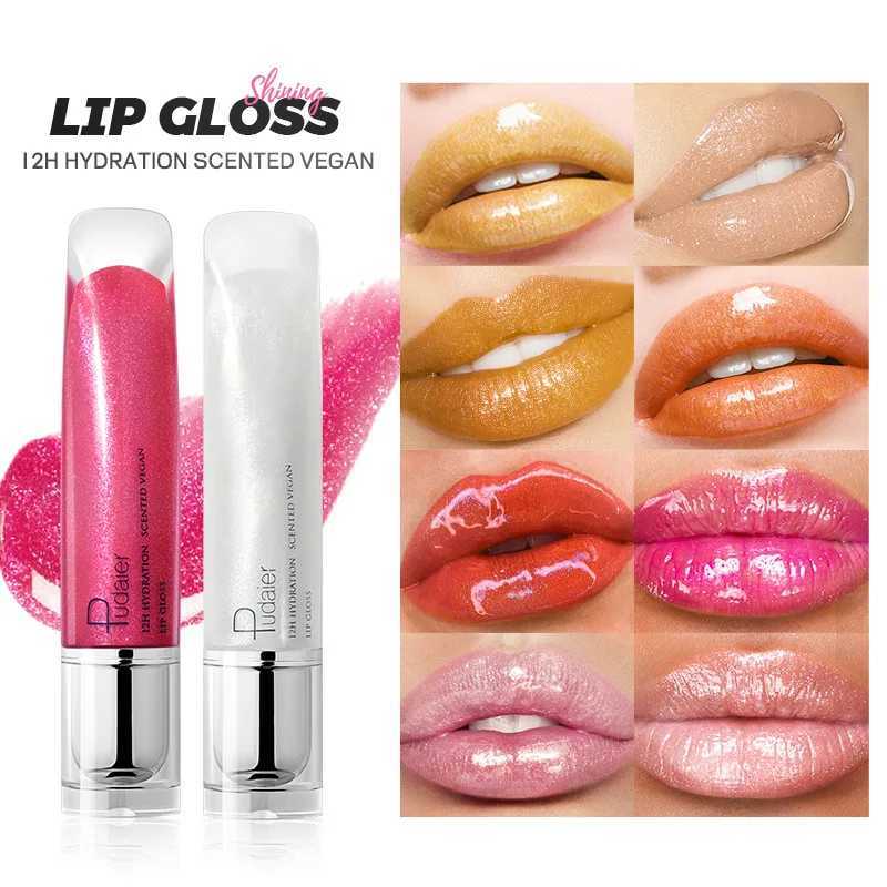 lescent Glitter Plumping Lip Gloss Mirror Jelly Moisturizing Liquid Lipstick Clear Mermaid Pink Sexy Lip Tint Lips CosmeticsW250219
