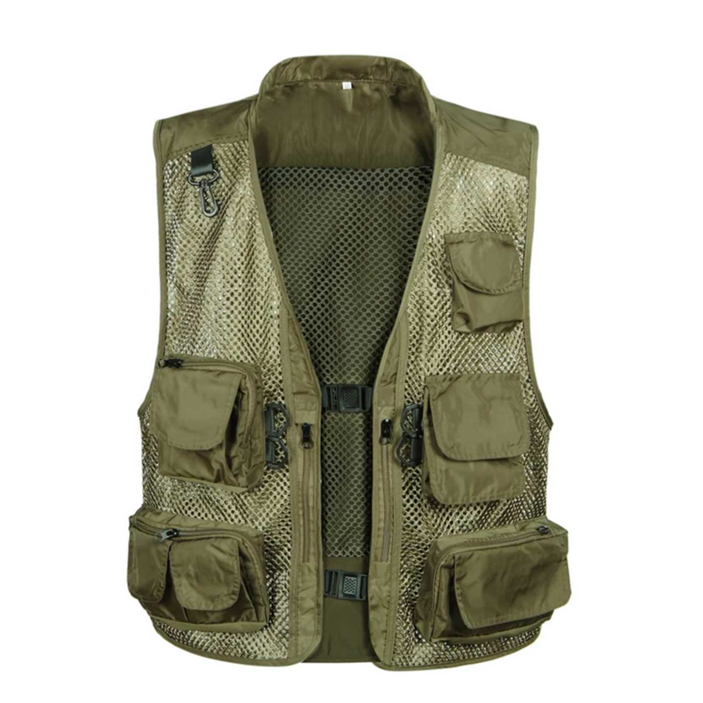 Summer Mens Camouflage Hunting Vest Multiple Pockets Mesh Breathable Sleeveless Jacket Outdoor Fishing Waistcoat Daddys GiftXJ250219