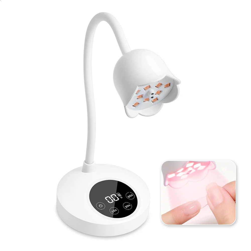 Cordless UV LED Nail Lamp for Gel Nails Polish 10W Rechargeable Fast Curing Nail Dryer Mini UV Light with 4 Timers Auto Sensor 250214
