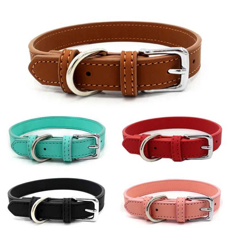 Affordable Comfort Dog Cat PU Leather Collar Adjustable Pet Accessories for Small Dogs Puppy Mascotas Supplies dog collar W250219
