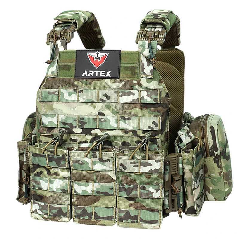 Artex Outdoor multi-functional high-strength waterproof camo Quick-release Tactical vest Outdoor vest Hunting vestXJ250219