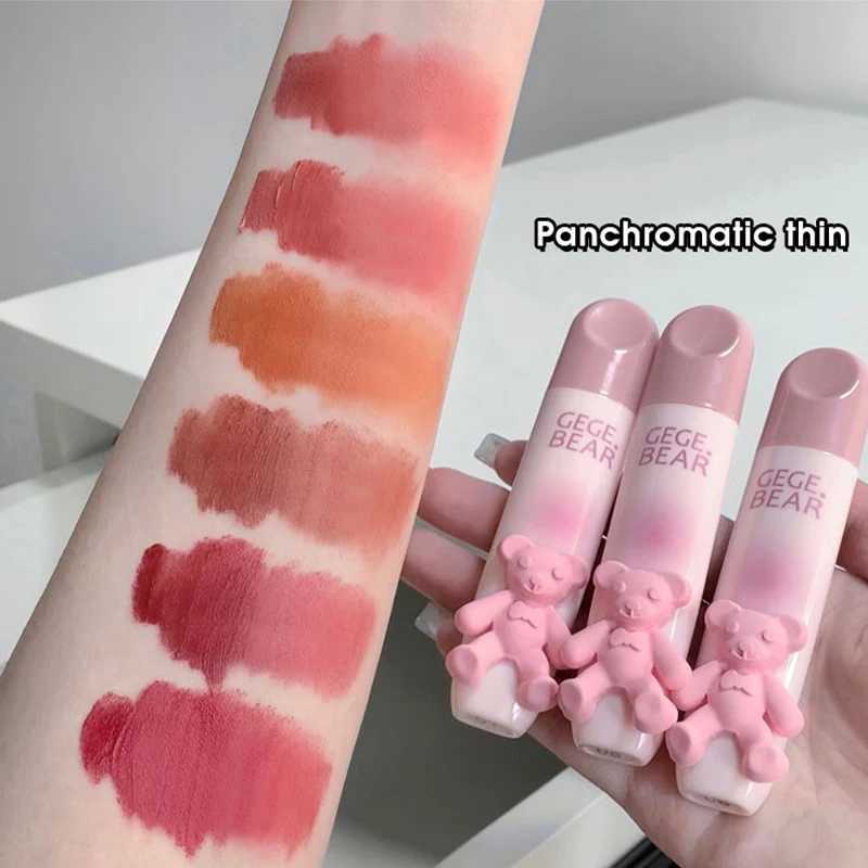 Cute Little Bear Lip Glaze Mist Face Matte Velvet Lipstick Holding Makeup Whitening Lip Cream Coloring Lip ColorW250219