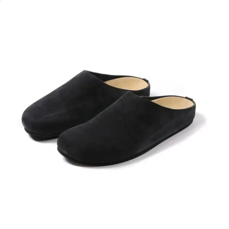 Women Suede Mules Shoes Flat Round Toe Casual Comfort Slides Thick Sole Slippers Retro Garden Mule Clog Slides 250218