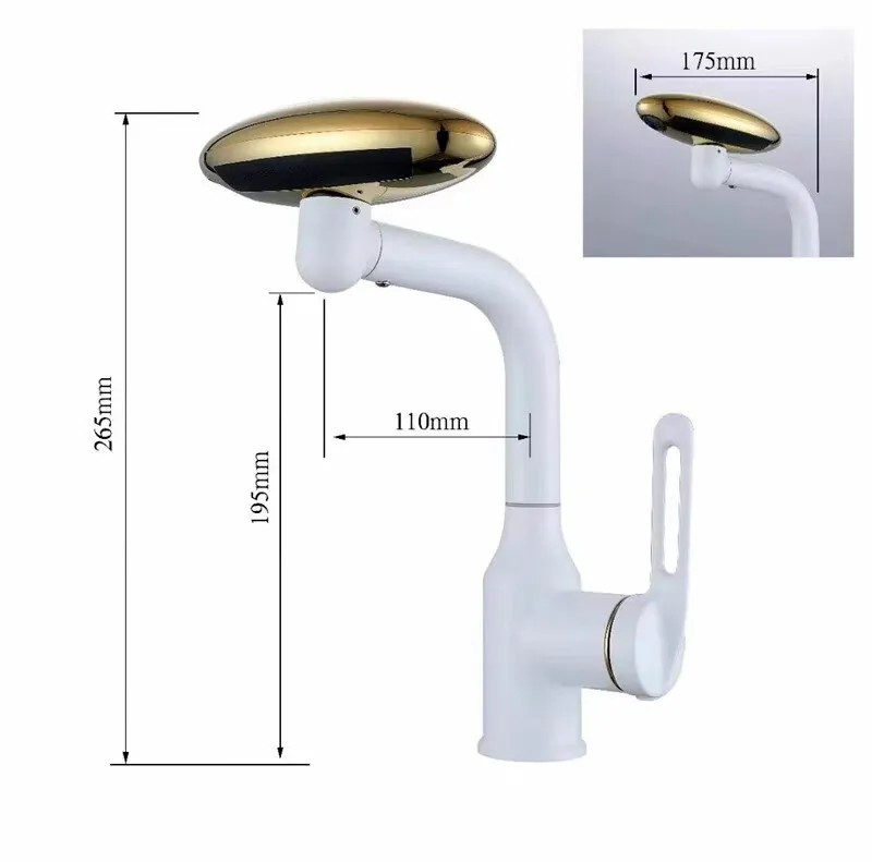 Bathroom Sink Faucets Multi Function Waterfall Basin Faucet 4-mode Flow Type Spray 360 ° Rotation Single Cooling