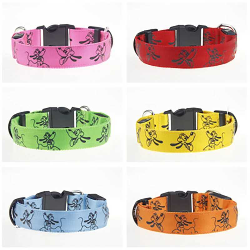 Cartoon Led Dog Collar Light For Large Dogs Medium Pets Night Safety Glowing Luminous Collar Dog Adjustable Dog Accessories W250219