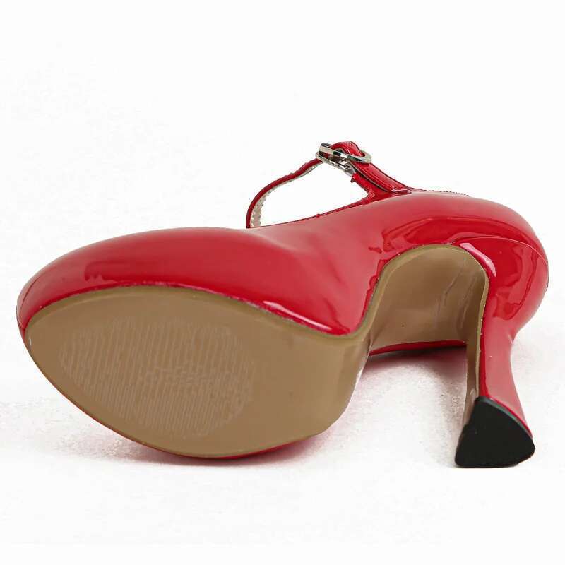 Street Style Fashion Platform Women Pumps Round Toe Square Heel Ankle Strap Stripper Ladies Shoes atos De Mujer