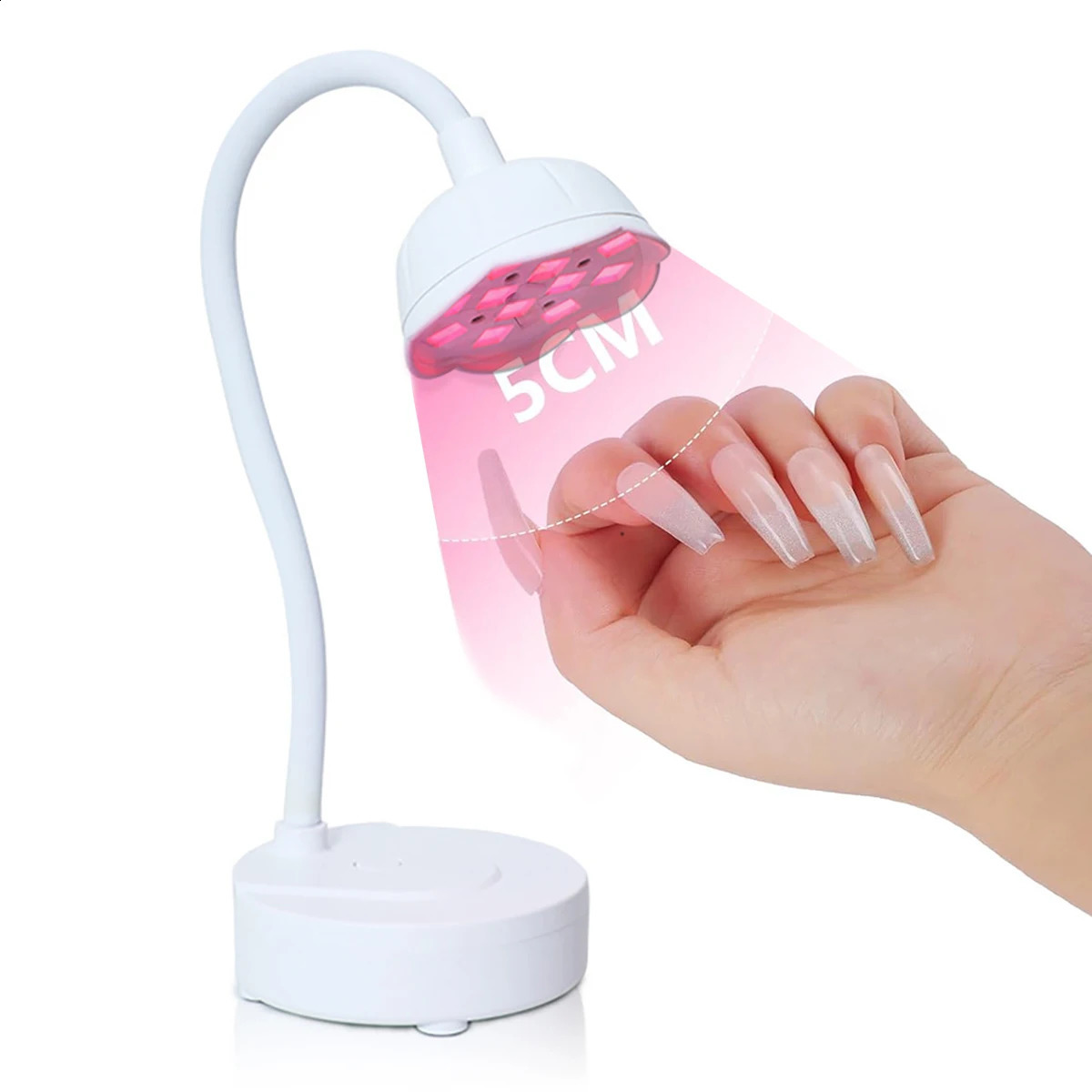 Mini LED UV nail lamp with rechargeable car sensor UV lamp for curing gel nail polish and nail tip swan neck 250214