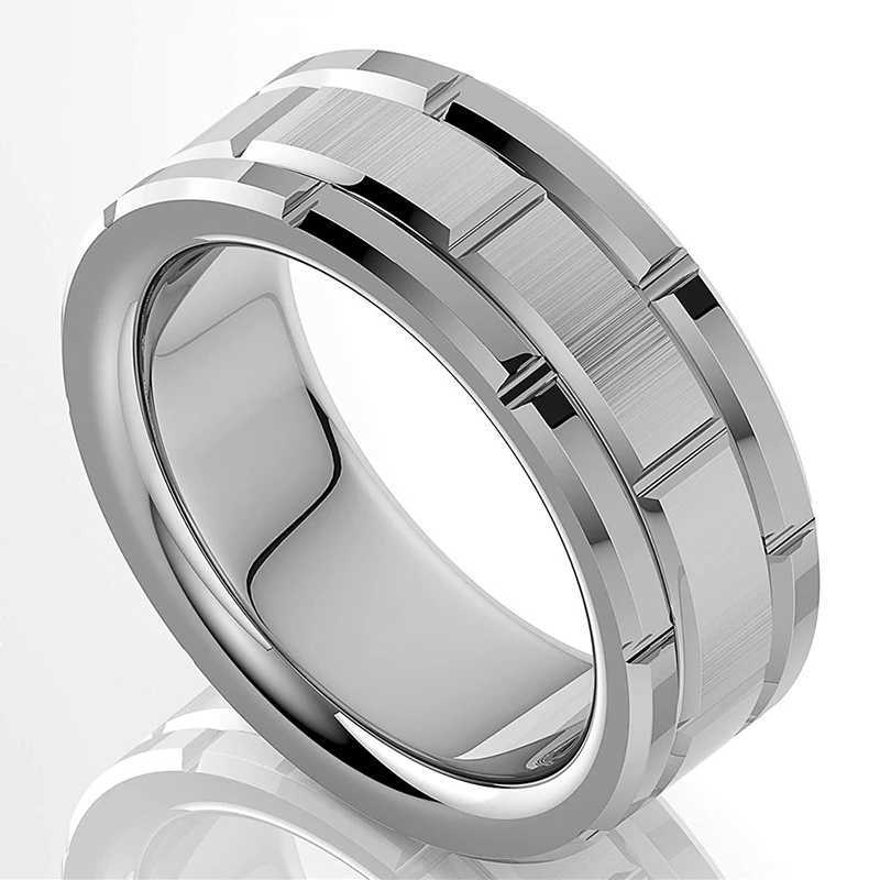 Fashion Stainless Steel Rings for Men Jewelry Accessories Anniversary Gift Trendy Double Groove Watch Band Shape Brushed RingsXJ250219