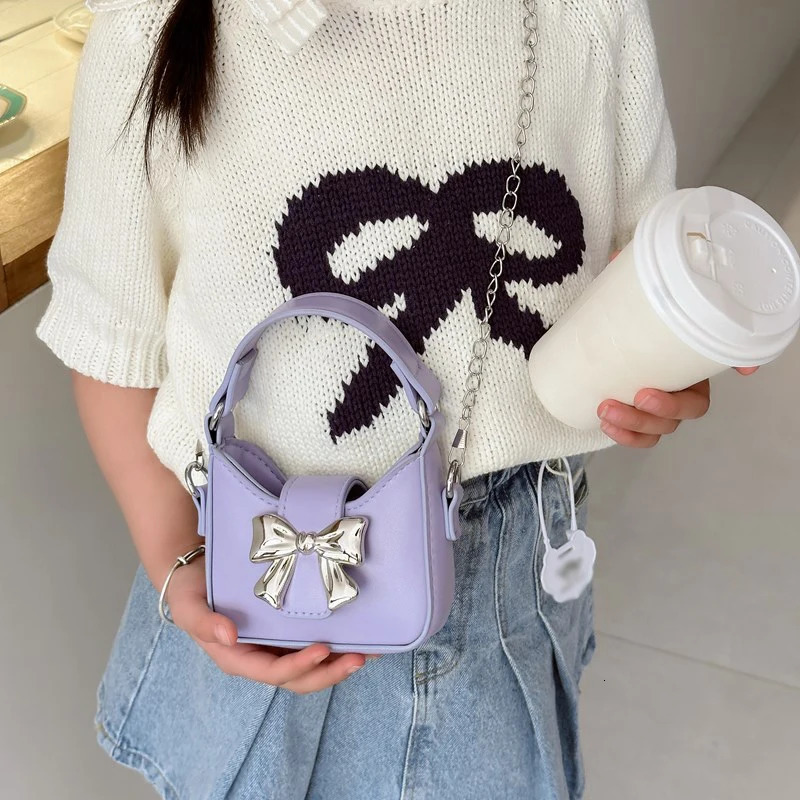 Korean Style Girl Princess Bag Cute Sweet Bow Chain Crossbody Bags for Girls Bowknot Hand Bags Toddler Purses and Handbags Gift 250219