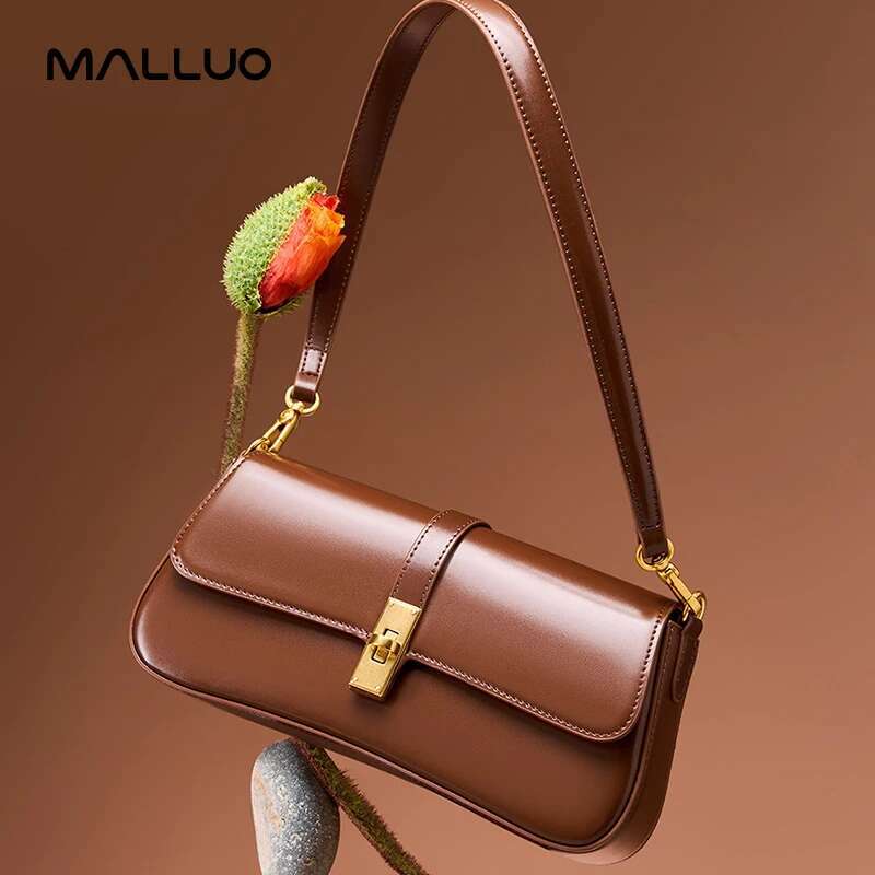 Women Cowhide Split Leather Handbag Ladies High Quality Commuter Shoulder Bags Female Designer Retro Crossbody Bag Purse