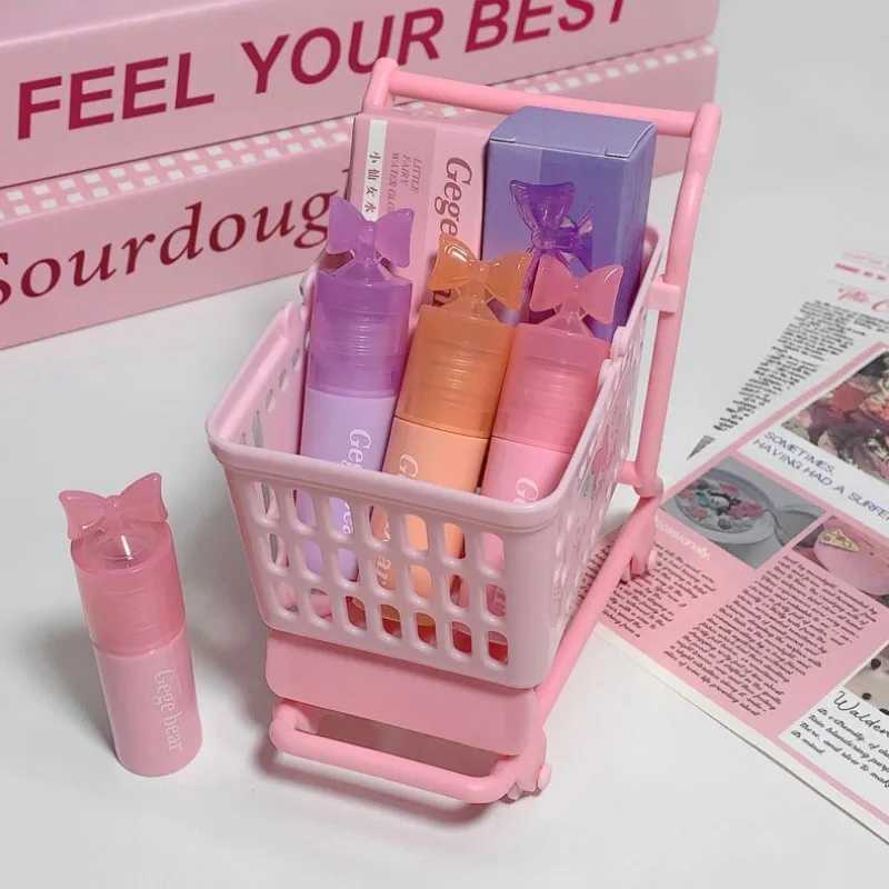 Little Bowknot Girl Lip Gloss Pink Peach Sweet Tea Liquid Lipstick Watery Glossy Jelly Lip Glaze Orange Grape Lip Tint MakeupW250219