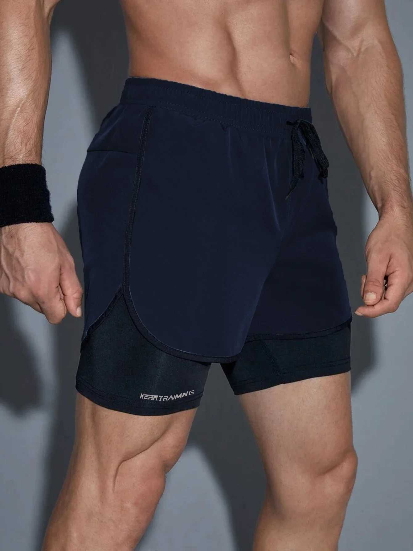 Mens Sportswear 2 In Lightweight Training Shorts Male Clothes For Gym Workout Yoga W250219