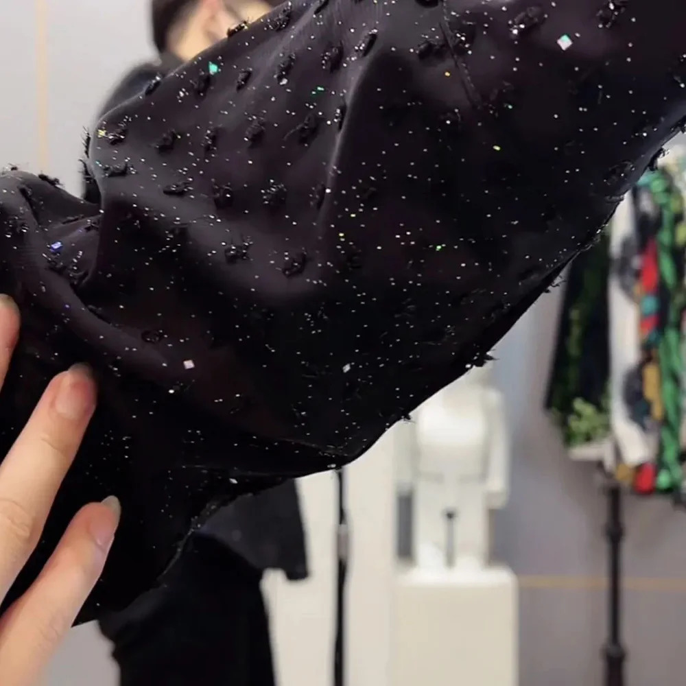 Mens Shirts Starry Sky Diamond Autumn Streetwear Fashion Niche Personality Sequins Performance Tops Clothing 250219