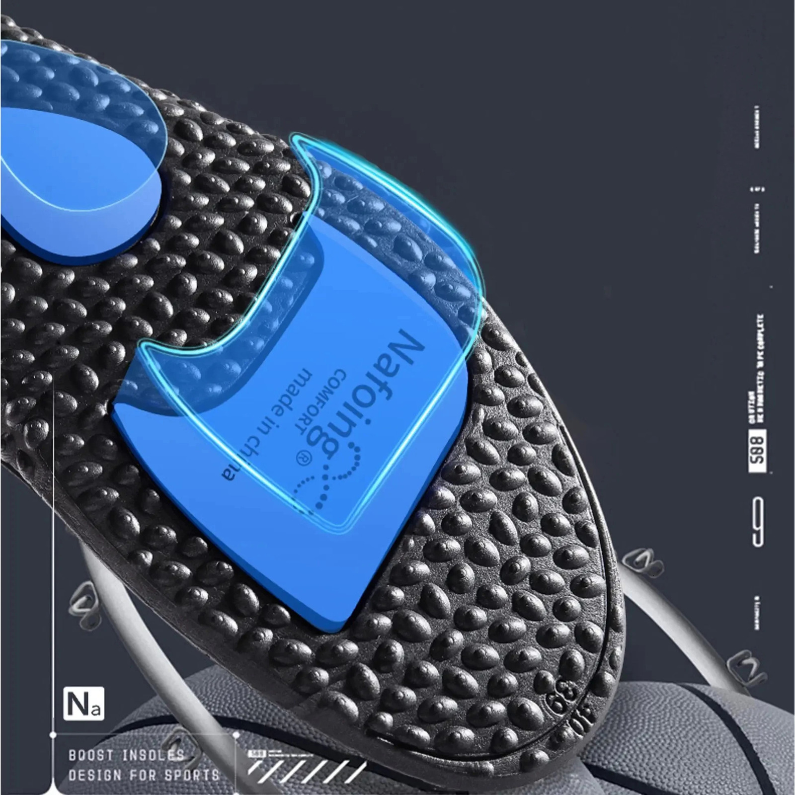 Upgraded Sports Shock Absorption Insoles High Elastic Running Sneaker Pads Rebound Deodorant Comfortable Feet Cushion 250219