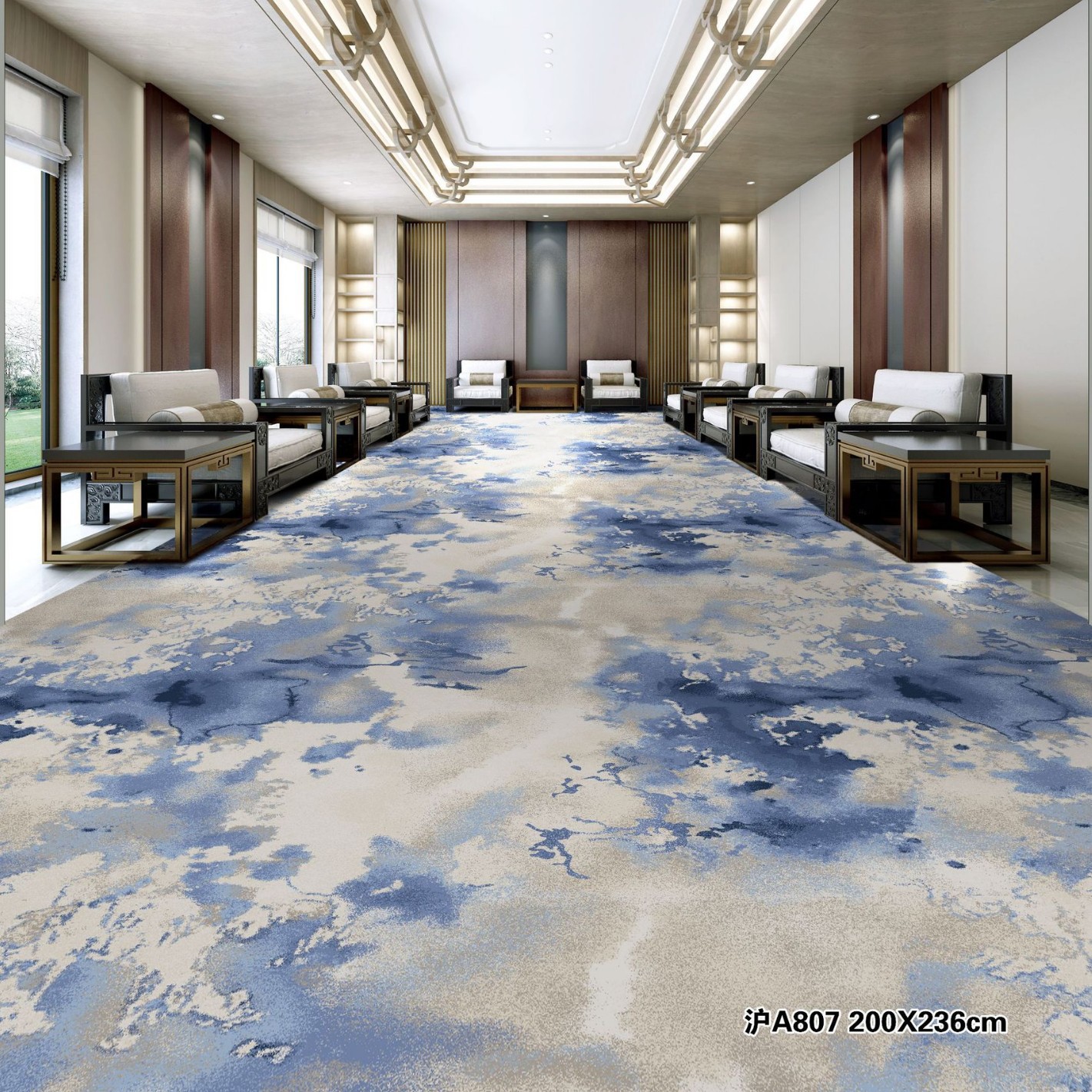 Hotel Corridors, Printed Carpets, Beauty Salons, Conference Rooms, Hotels Fully Covered with Soundproof Commercial Carpets