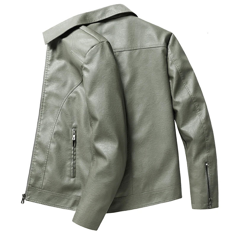Spring Autumn Men Casual Motorcycle Biker Jacket Coats Mens Vintage Outwear Leather Man Fashion Male Plus Size 8XL 250210