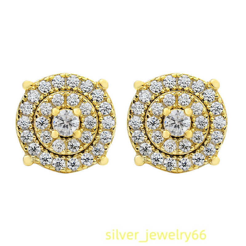 Luster Hip Hop 2mm Fashion Gold Plated Stud Sterling Silver 925 Jewellery Moissanite Earrings Men