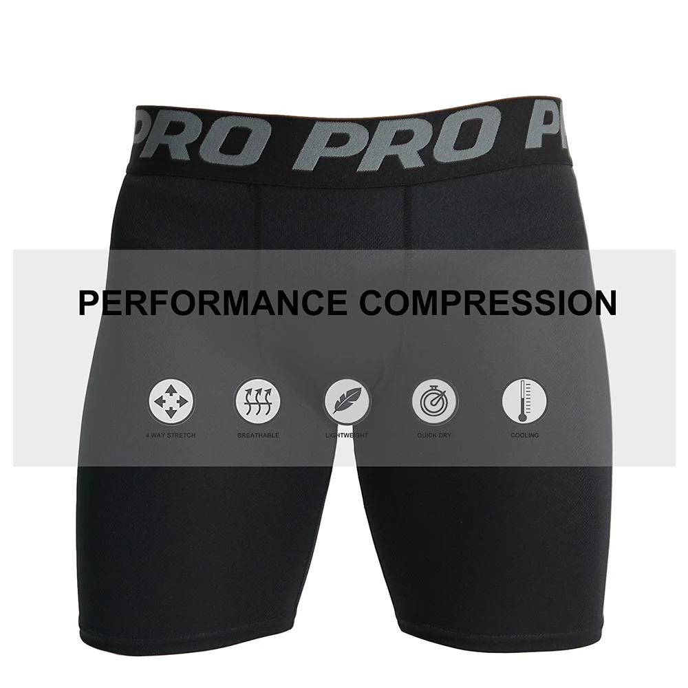 3 Pack Compression Shorts Men Quick Dry Workout Underwear Boxer Brief Biking Running Athletic Training Tights Sport Short 250219