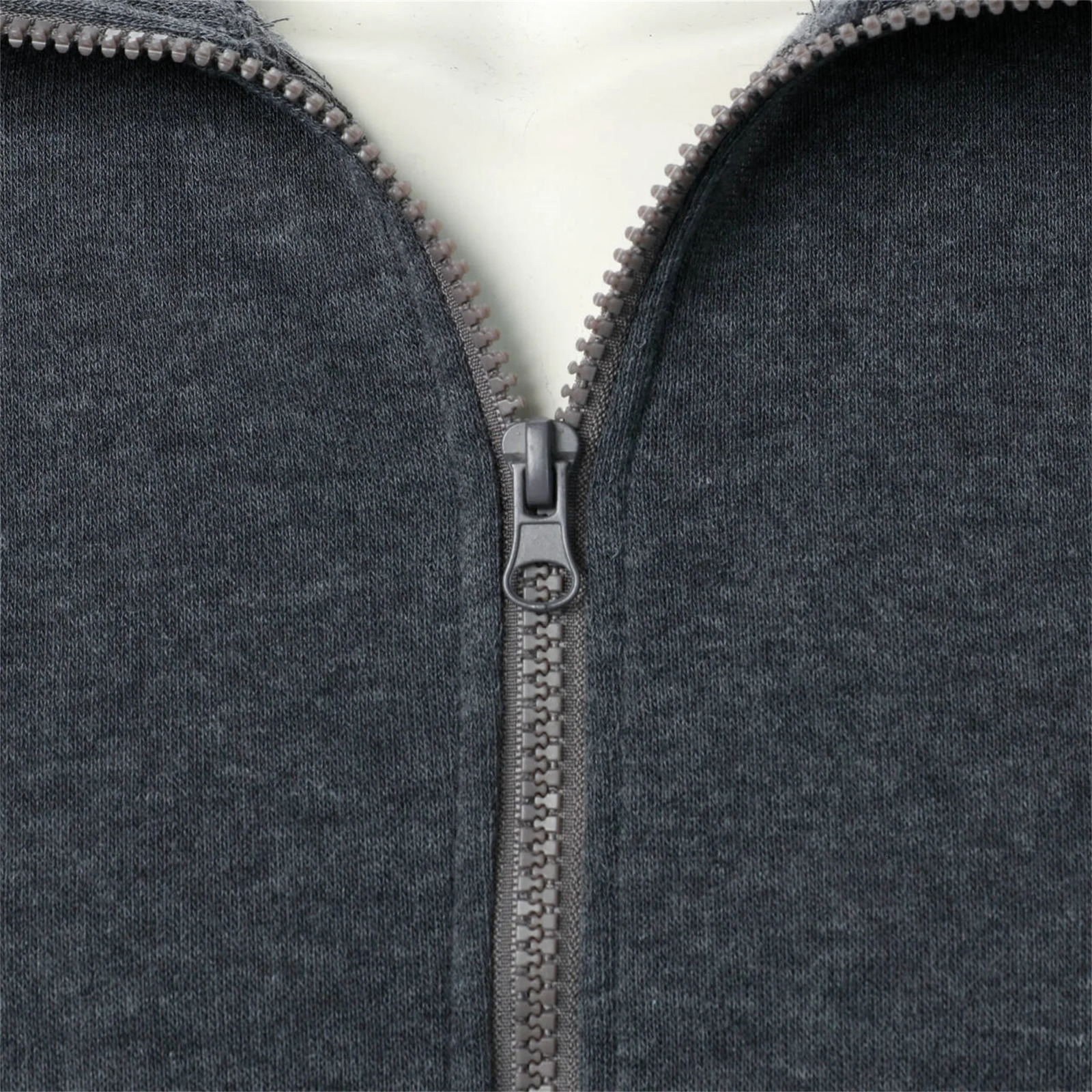 Mens casual sports zipper stand collar hoodie coat mens solid color cardigan 250218