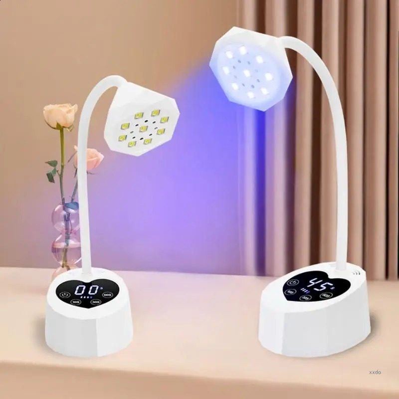 Rechargeable Nail Lamp Nail Light Quick-Drying Nail Lamp with Heart Base Nail Dryer Flexible Nail Light for Gels Nails 250214