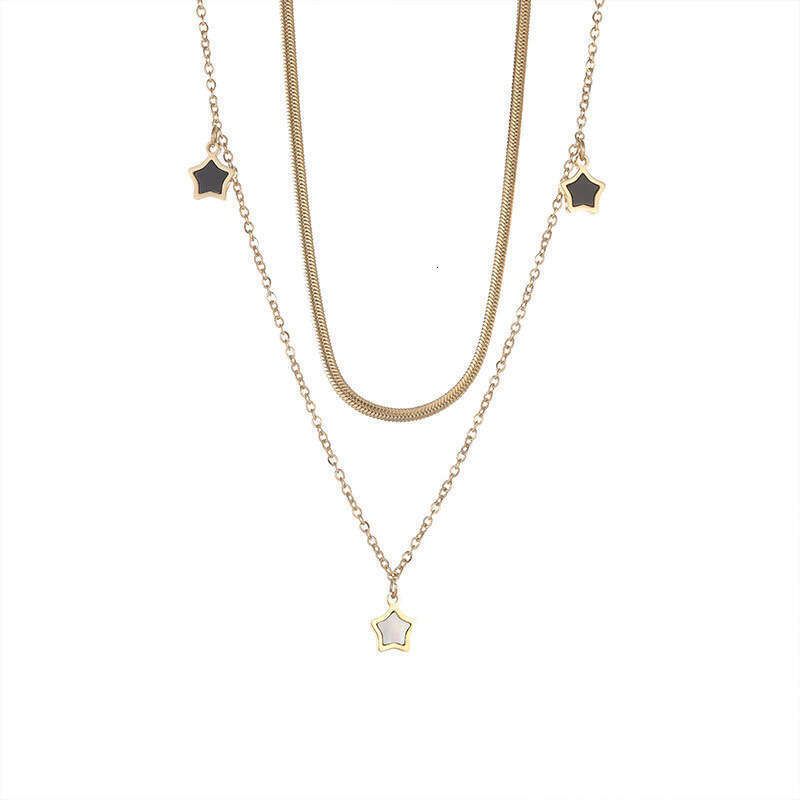 New Five pointed Star Shell 14k Gold Necklace for Women's Light High Sense Instagram, Small and Unique Design, Simple Korean Edition Collar Chain
