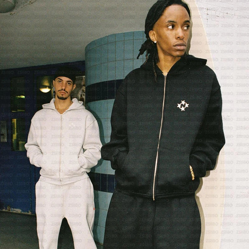 Streetwear Zip Hoodie Y2K Clothes Pants Harajuku Gothic Hip Hop Graphic Print Oversized Hoodie Sweatshirt Mens Womens Clothing 250218