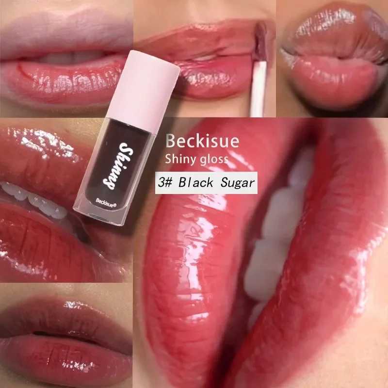 Translucent Black Sugar Lip Oil Water Gloss Jelly Mirror Lip Glaze Lipstick Lip Make Up Women Beauty Nonstick Cup Lip GlossW250219