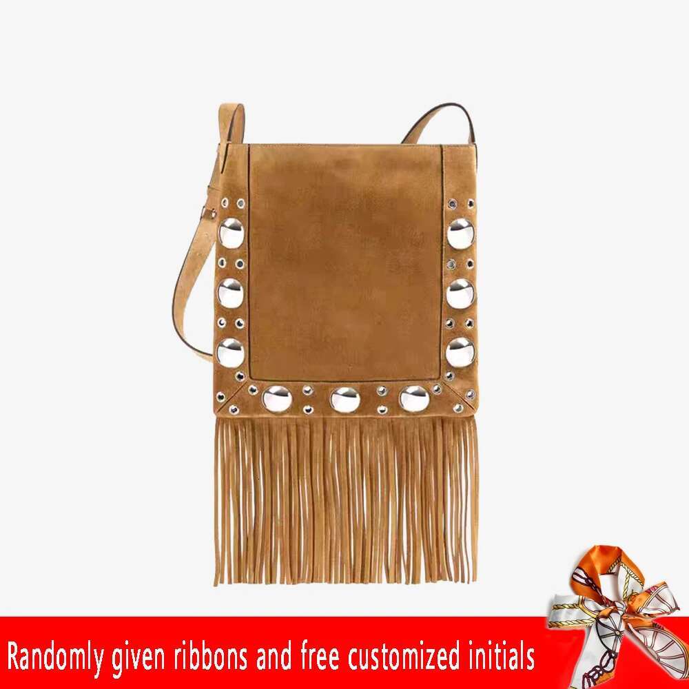 Studded Fringe Shoulder Crossbody Party Bags Women Trend 2025 Ladies Faux Deerskin Messenger Bag Vintage Free Custom Initials PU