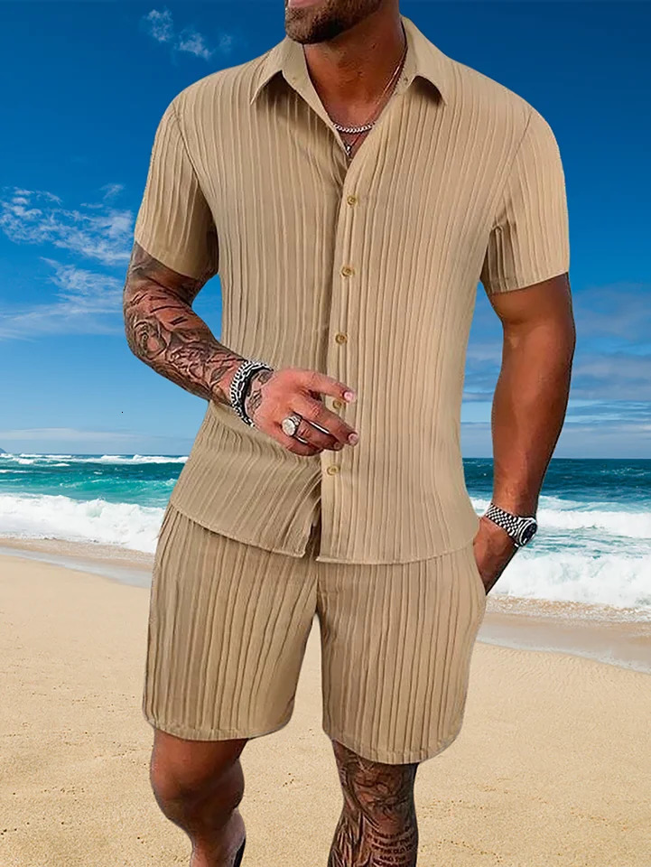 Ice silk cool summer mens solid color polo casual loose short sleeved sports suit beach surfing ultrathin and ultra light 250219