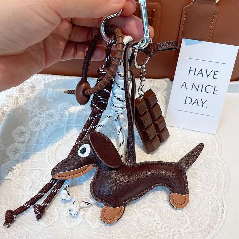 Braided Rope Bag Pendant For Women Bags High-Grade Keychain Pendant Ruths Same Style Dachshund Pendant Suitable Bag Accessories 250214