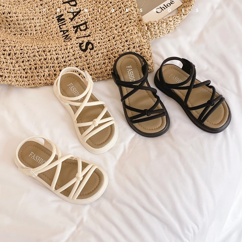 Girls Sandals Kids Sandals for Girls Summer Children Beach Shoes Princess Sweet Gladiator Sandals Open Toes Anti-skid 250219