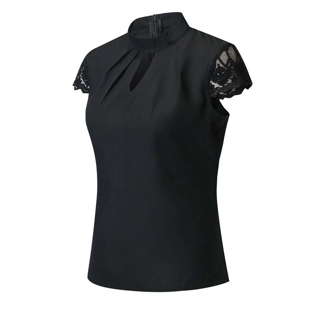 Korean Dongdaemun 2024 Blouse Short Women's Tops Casual Sleeve Solid Tank V-Neck Lace Loose Women Shirts Camisas De Mujer